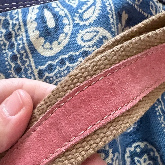 Lucky Brand Blue Paisley and Brown Suede Shoulder Bag - Picture 6 of 12